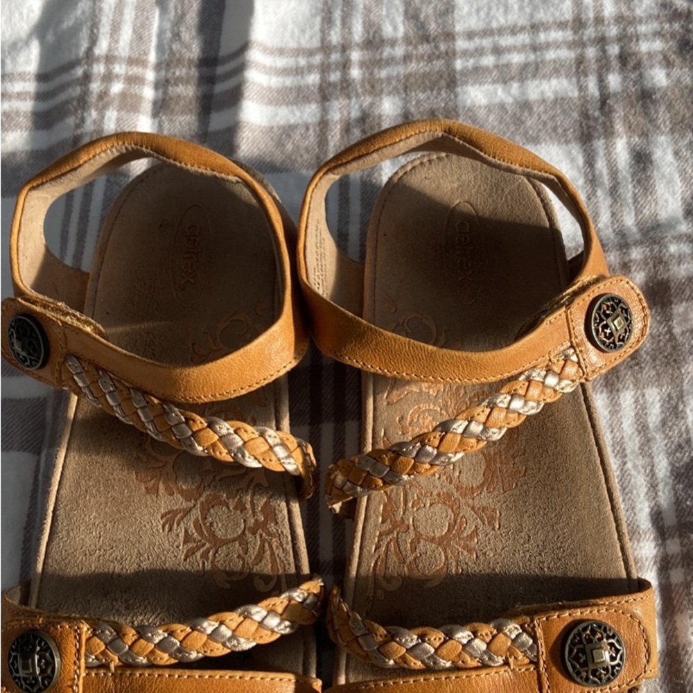 Aetrex Leather Sandals with Braided Straps